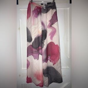 Express Flowy, Pink and Gray, Wide-Leg Pants